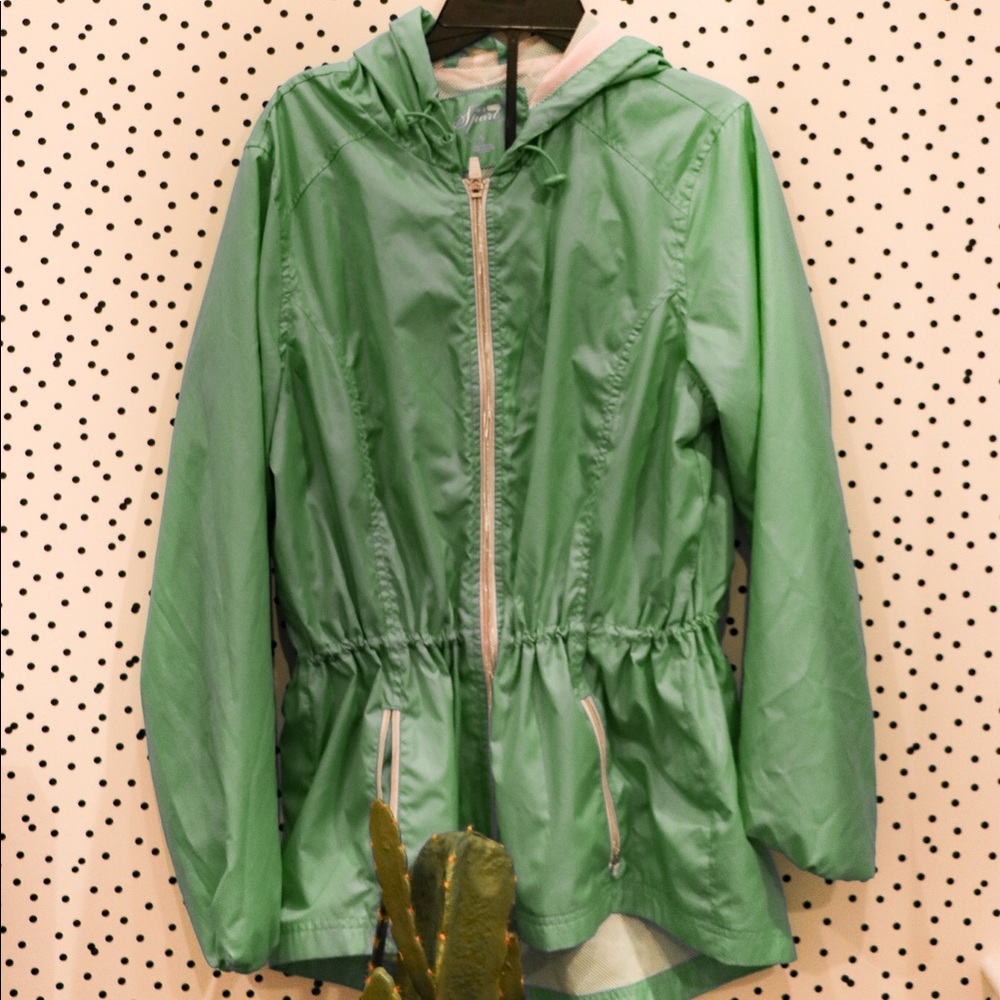 Green windbreaker